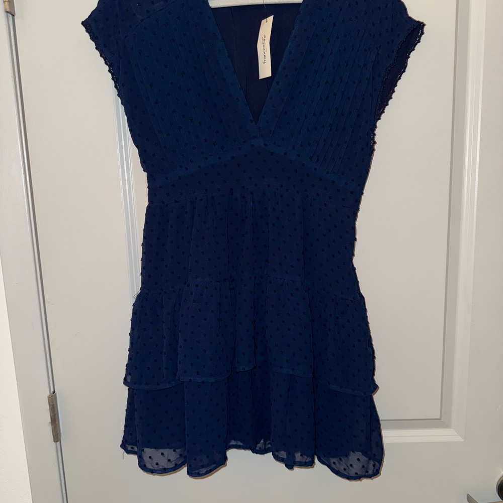 Francesca's Collections Deep Blue Textured Dress